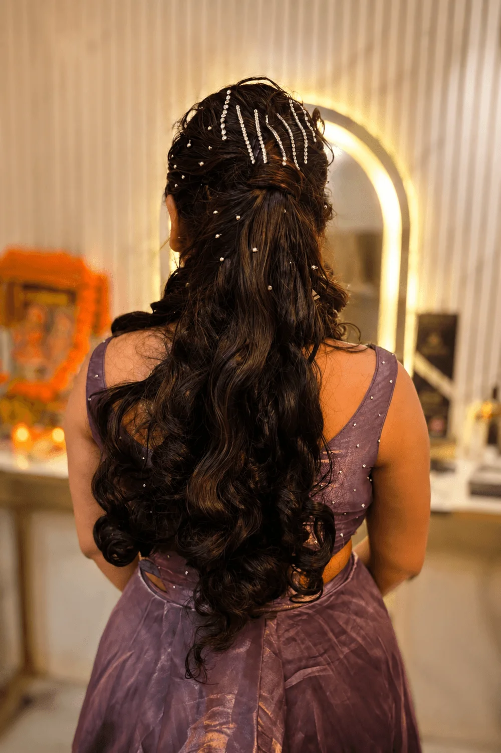 Before & After — Bridal Hair Do with Pearl Pins
