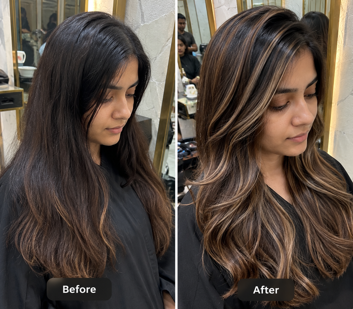 Before & After — Colour & Highlights
