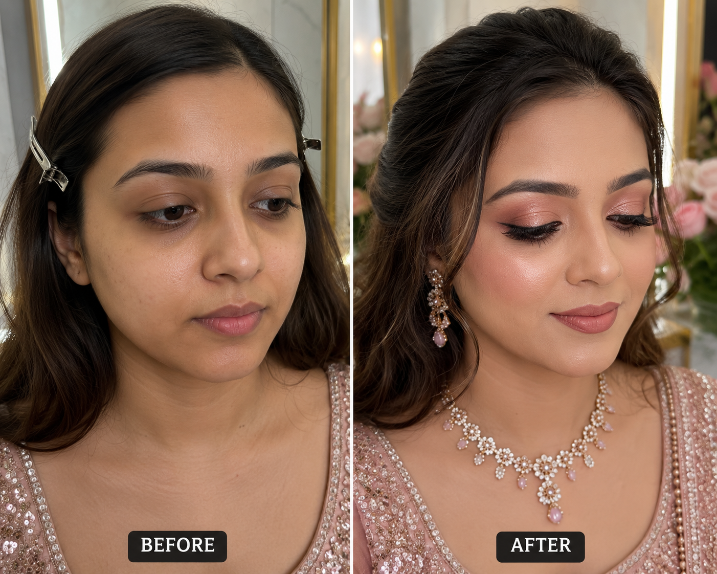 Before & After — Engagement Makeup