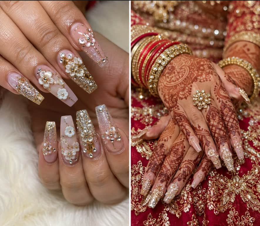 Before & After — Bridal Nail Art Design