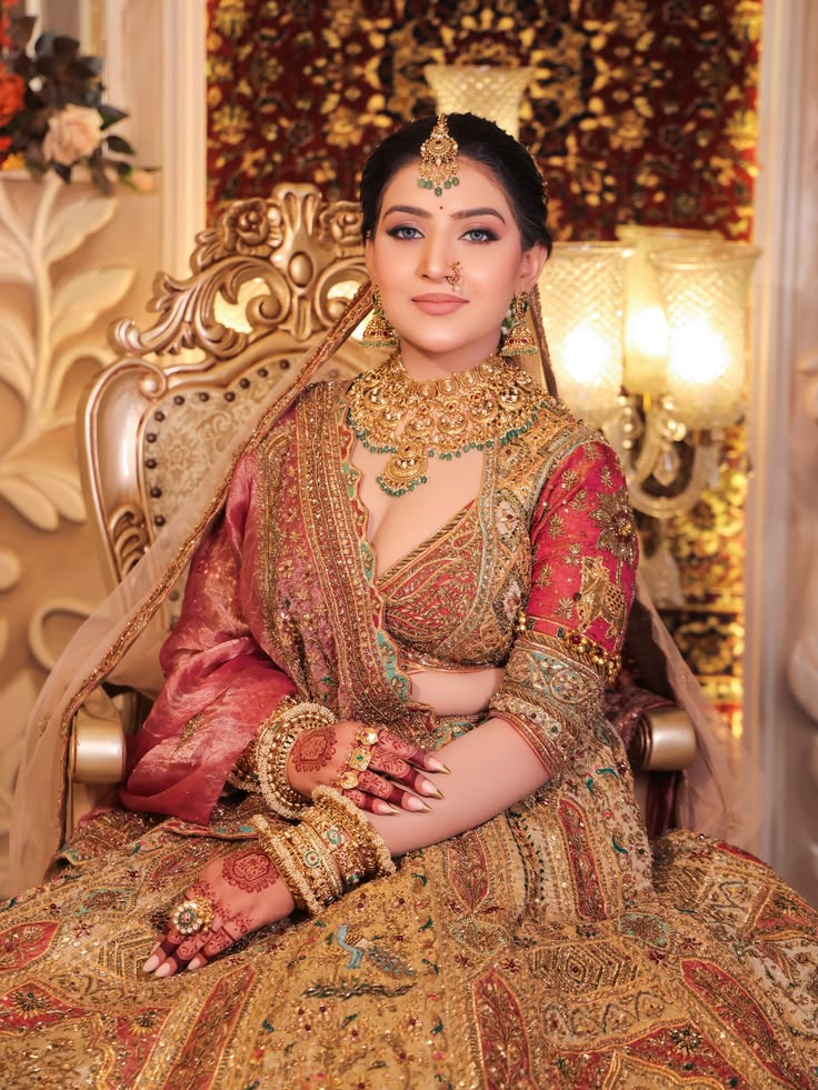 Designer lehenga bridal photoshoot look in Lucknow — AAINA Salon bridal styling