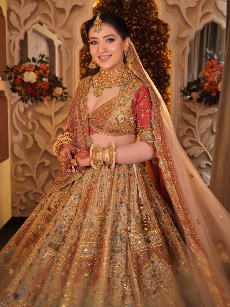 Pink lehenga bridal portrait makeup in Lucknow — best makeup artist Lucknow